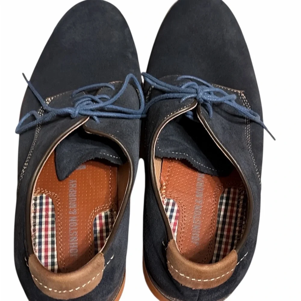 Johnston & Murphy Dark Blue Suede Derby Shoes